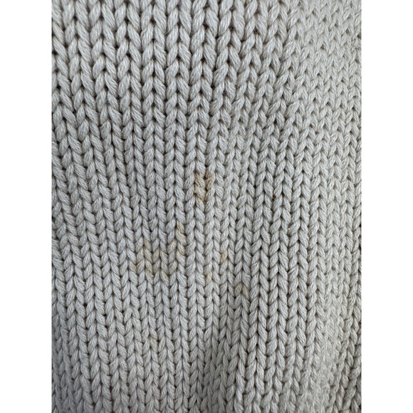 Eddie Bauer Fishermans Sweater Large Mens‎ Cable Knit Mock Neck Button Beige - Picture 7 of 15